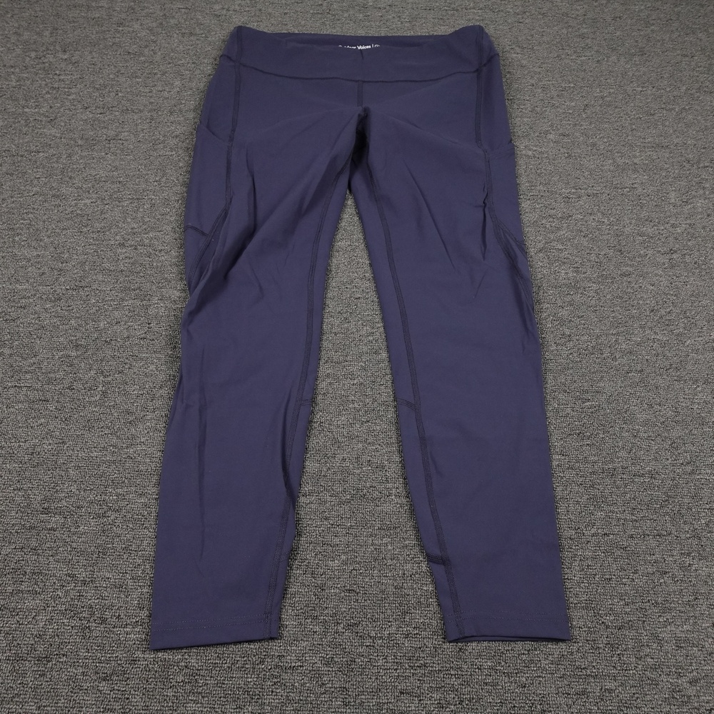 Outdoor Voices Leggings Womens XL Blue High Rise Ankle Pockets 26 Inseam Yoga